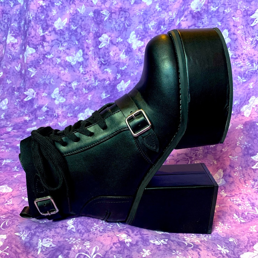 Black Platform Combat Boots